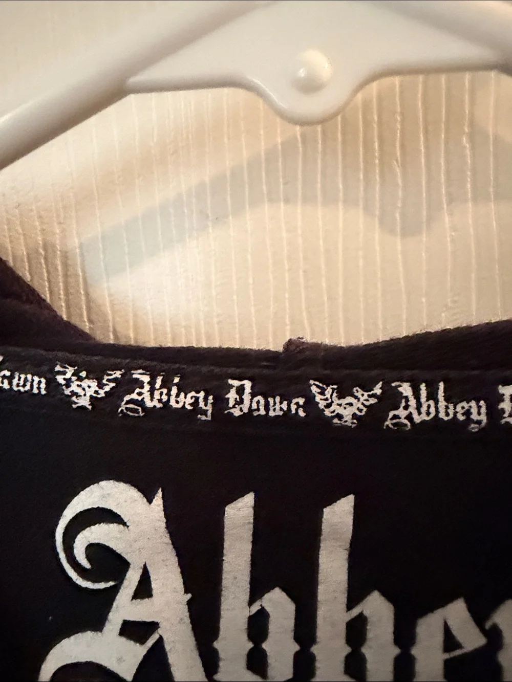 Abbey Dawn Black Short-Sleeve Zip Hoodie with Gold Skull Graphic - Picture 8 of 10